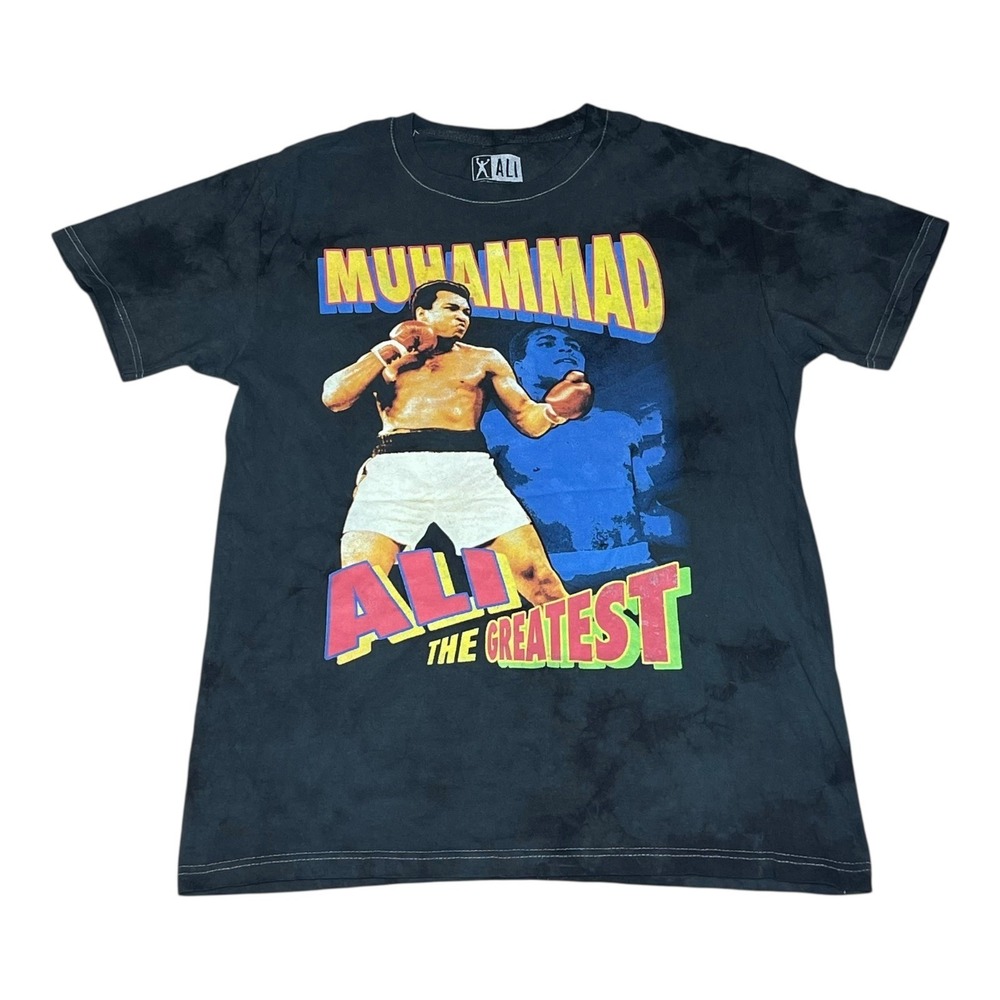 Muhammad Ali The‎ Greatest Graphic T-Shirt Mens Medium Black Tie Dye Boxing Tee